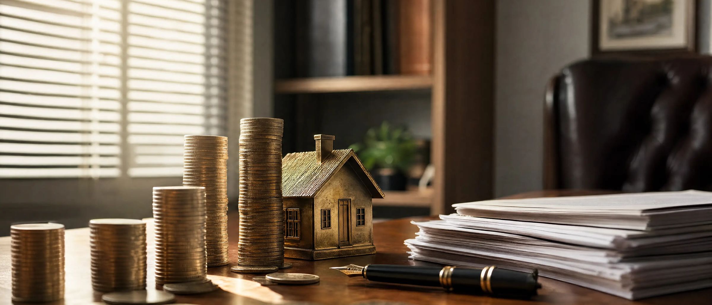 The right loan is chosen on a desk like this — options compared, terms read.